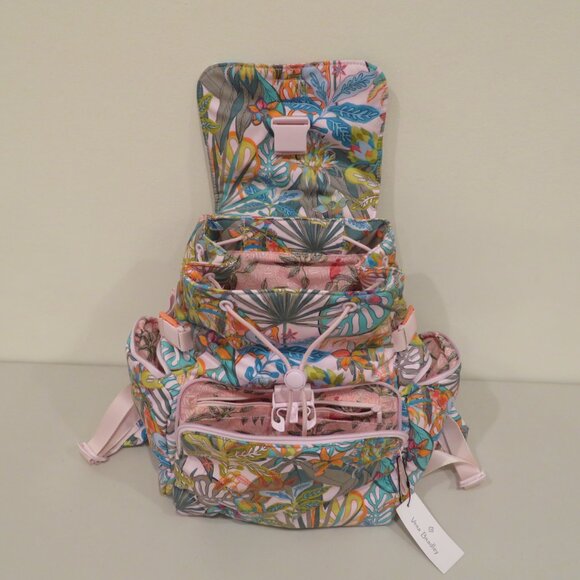 Women Backpack Cotton Roomy Lightweight Rain Forest Canopy Pastel Vera Bradley main image 10